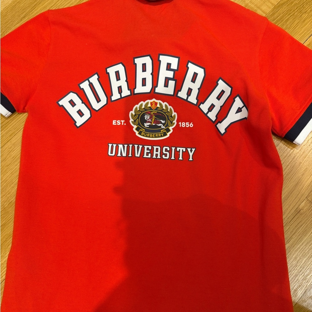 Burberry University Red Polo Shirt